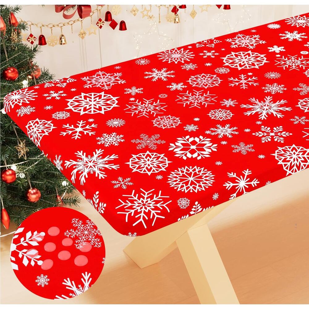 Smiry Plastic Waterproof Christmas Tablecloth NEW